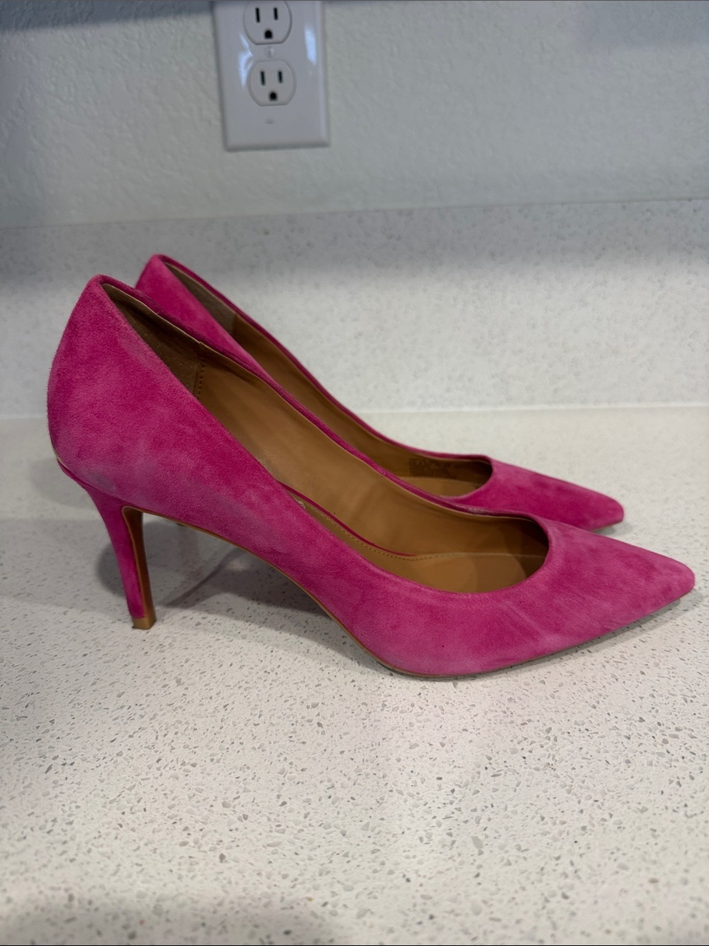 Calvin Klein Fuchsia Suede Pointed-Toe Pumps
